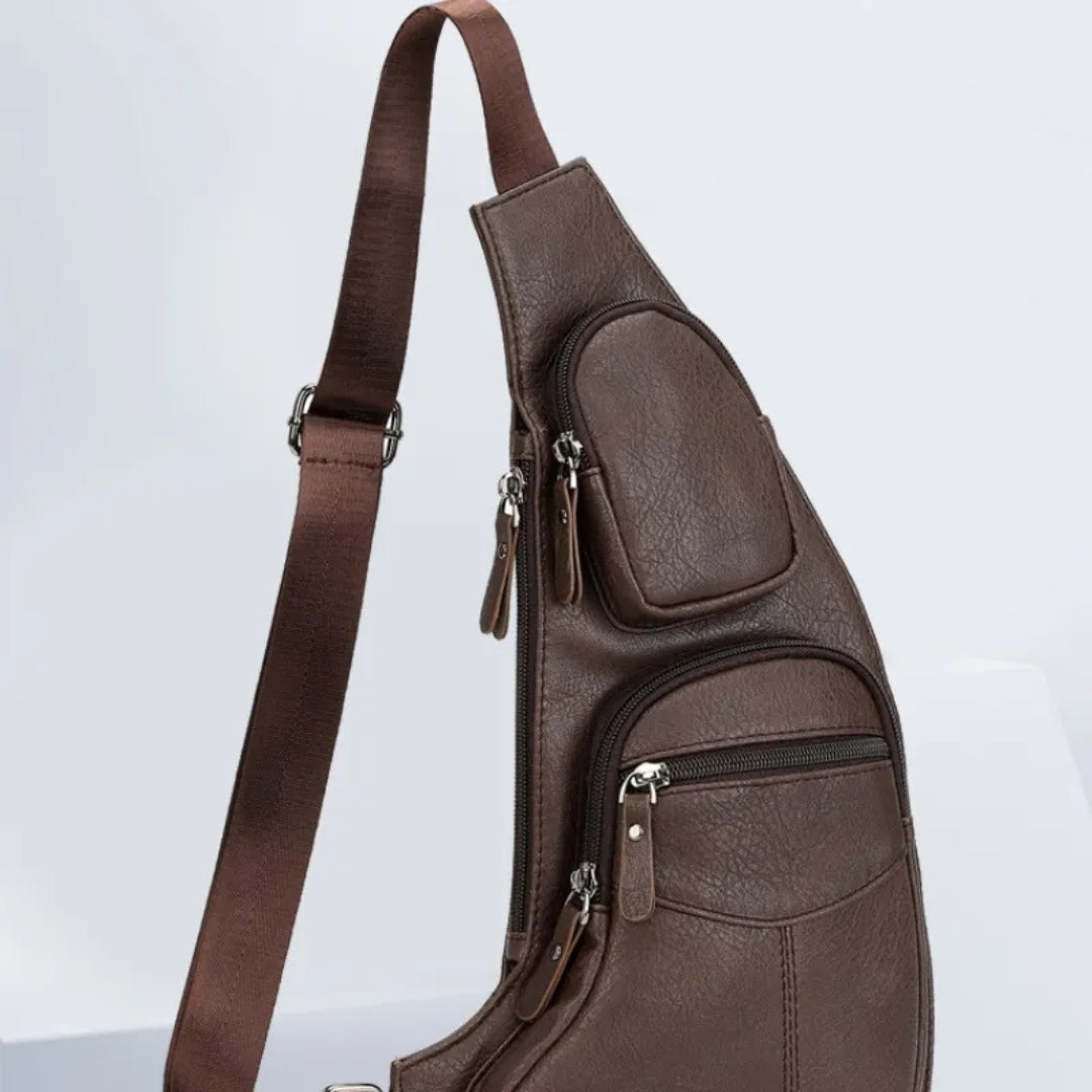 Chest Bag for Men ⎜ Slim Design with Multiple Zips and Secure Anti - Theft Carrying Strap