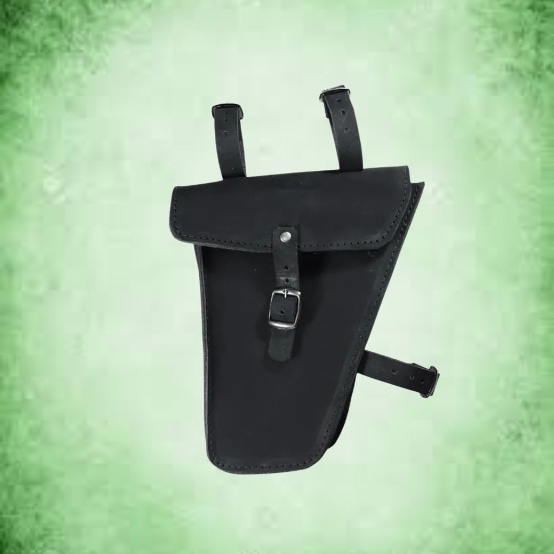 Leather Bike Frame Bag ⎜ Triangular Bag with Buckle Fastener for Mobile Phone and Small Items on the Go