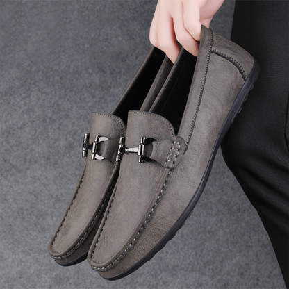 Men's Moccasin Shoes ⎜ Comfortable Slip - on Shoes Made From High - Quality Leather with an Elegant Buckle
