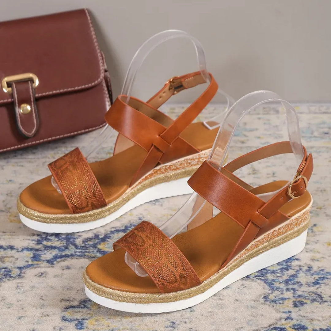 Women's Wedge Sandals ⎜ Comfortable Summer Shoes with Wide Straps and Soft Soles for a Secure Fit