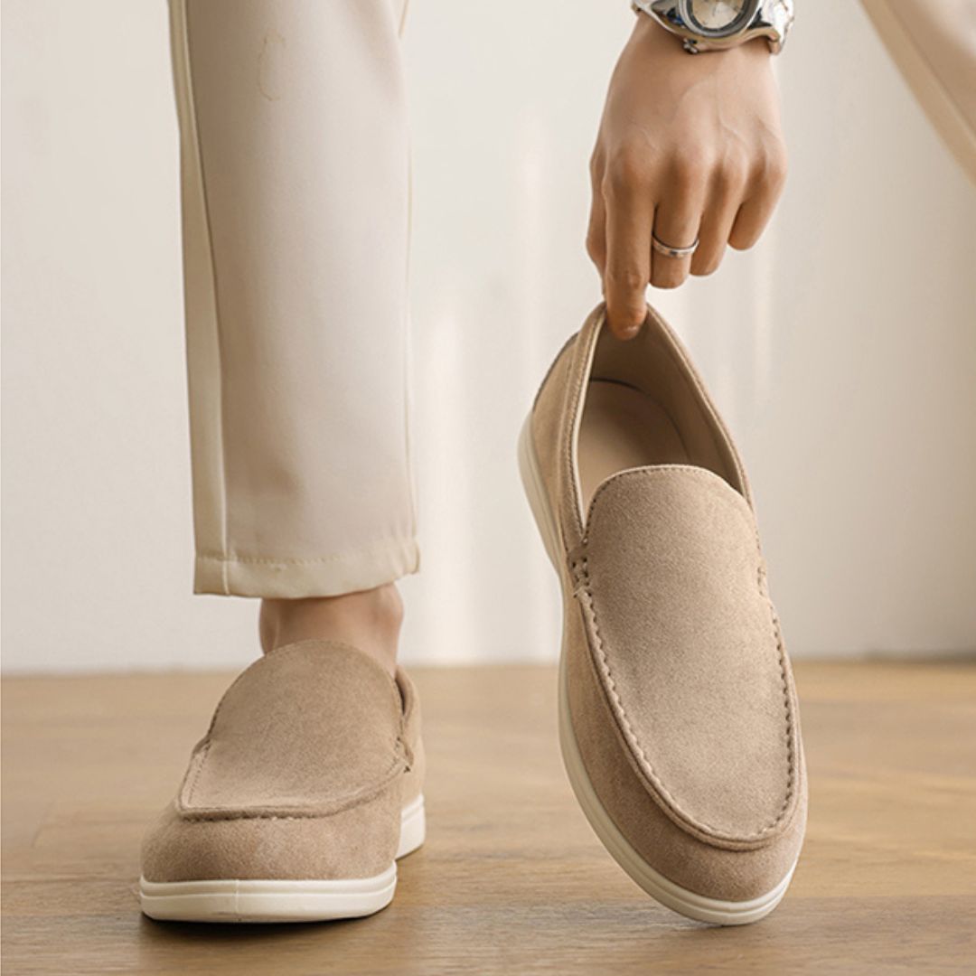 Men's Slip - on Moccasins ⎜ Lightweight Suede Shoes for Summer and Leisure