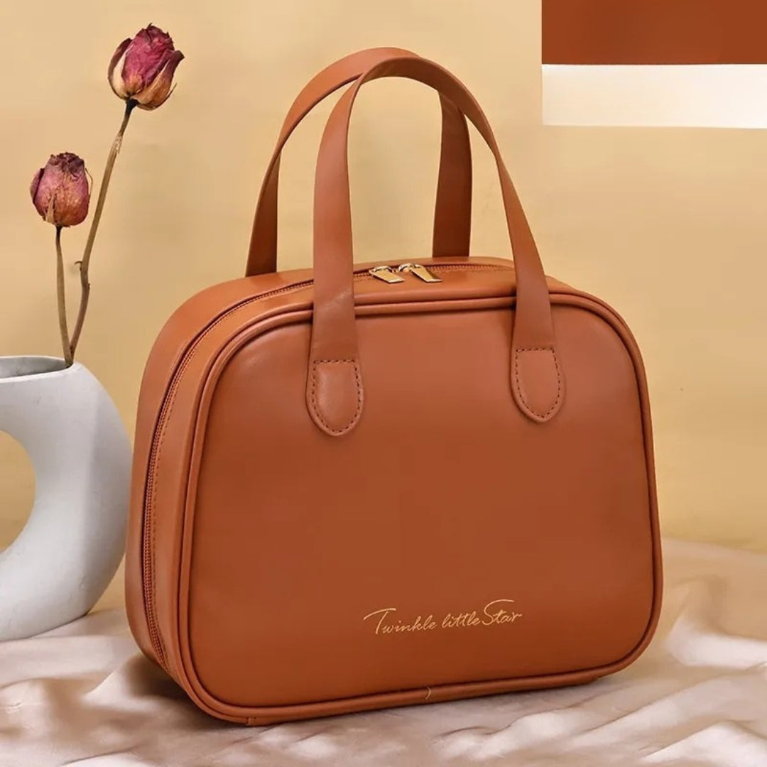 Cosmetics Bag for Women ⎜ Semi - Circular Design with Carrying Handles and Large Capacity for Cosmetics
