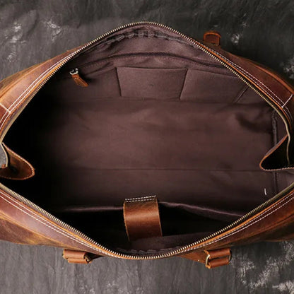 Travel Bag for Men ⎜ Robust Leather Bag with Shoulder Strap and Large Capacity