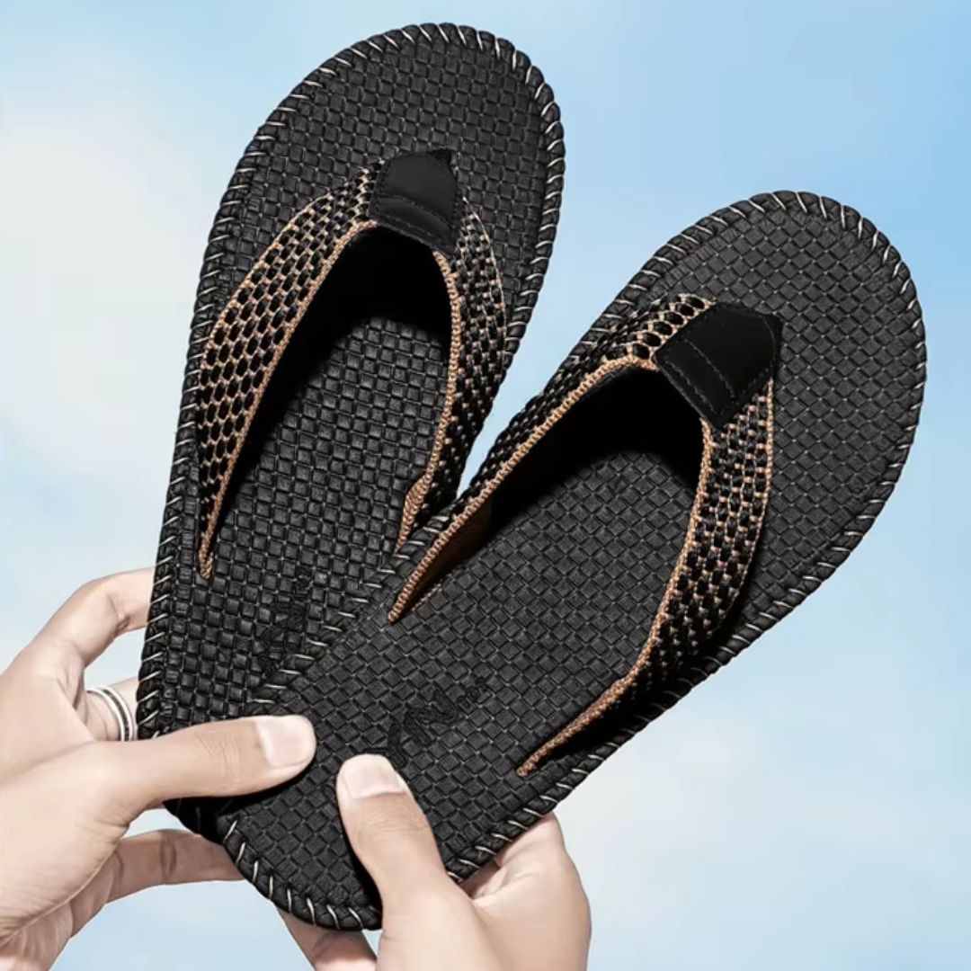 Men's Toe Separators for Summer ⎜ Comfortable Beach Sandals with Non - Slip Sole and Mesh Design