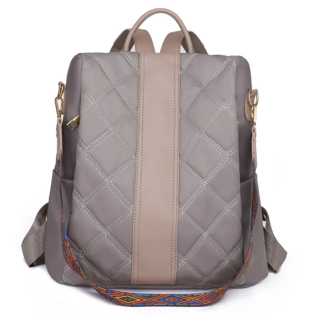 Women's Backpack ⎜ Fashionable Diamond Design Straps with Colourful Shoulder Strap