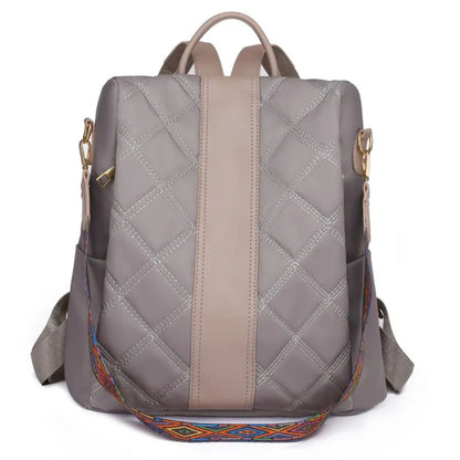 Women's Backpack ⎜ Fashionable Diamond Design Straps with Colourful Shoulder Strap