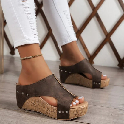 Women's Platform Sandals ⎜ Open Wedge Shoes with Comfort Width and Non - Slip Sole for Summer