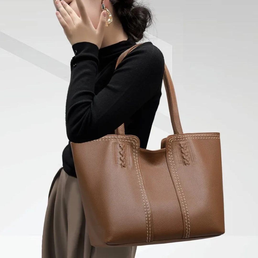Leather Bag for Women ⎜ Spacious Tote Bag with Stylish Design and Robust Stitching