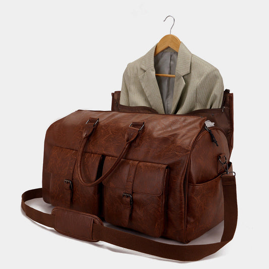 Travel Bag Made of Pu Leather ⎜ Practical Design with Large Capacity and Several Outer Pockets