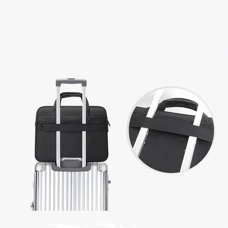 Laptop Bag for Men ⎜ Robust Canvas Briefcase with Plenty of Storage Space and Practical Compartments