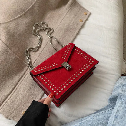 Shoulder Bag for Women ⎜ Stylish Bag with Stud Embellishment and Chain Strap