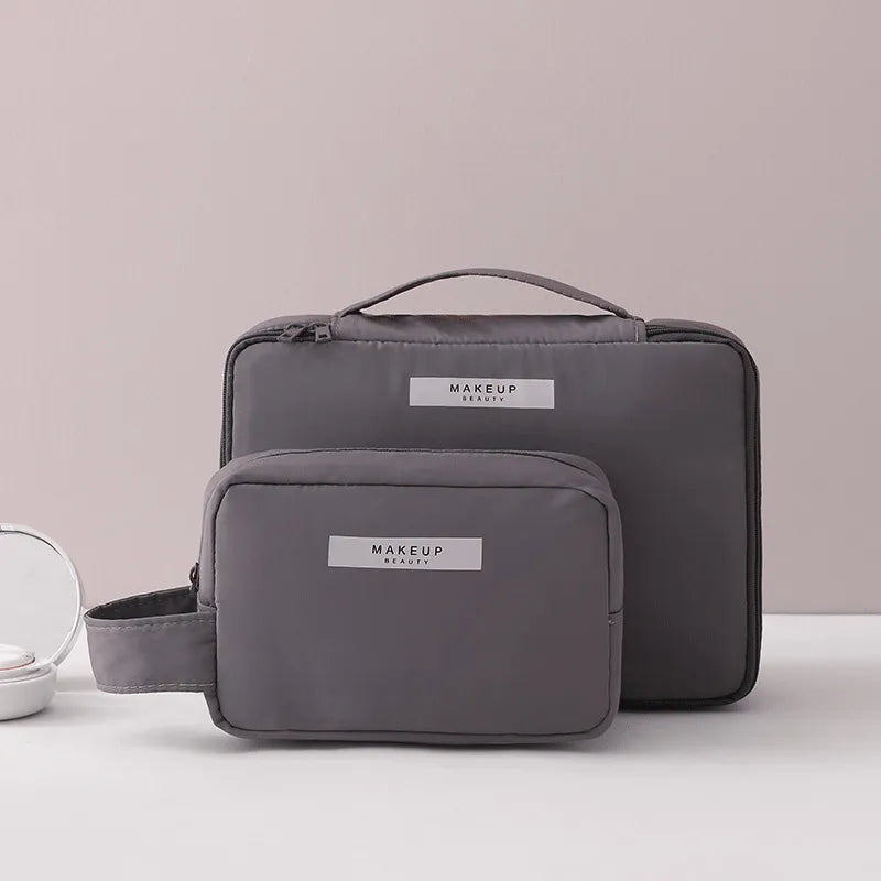Cosmetics Bag for Women ⎜ Travel Organiser with Compartments for Make - Up and Integrated Brush Storage