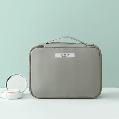 Cosmetics Bag for Women ⎜ Travel Organiser with Compartments for Make - Up and Integrated Brush Storage