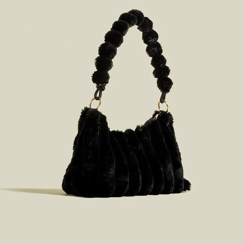 Plush Shoulder Bag for Women ⎜ Large Bag with Soft Material and Stylish Design