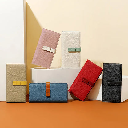 Women's Wallet with Contrasting Colour ⎜ Long Design with Practical Clasp and Space for Several Cards