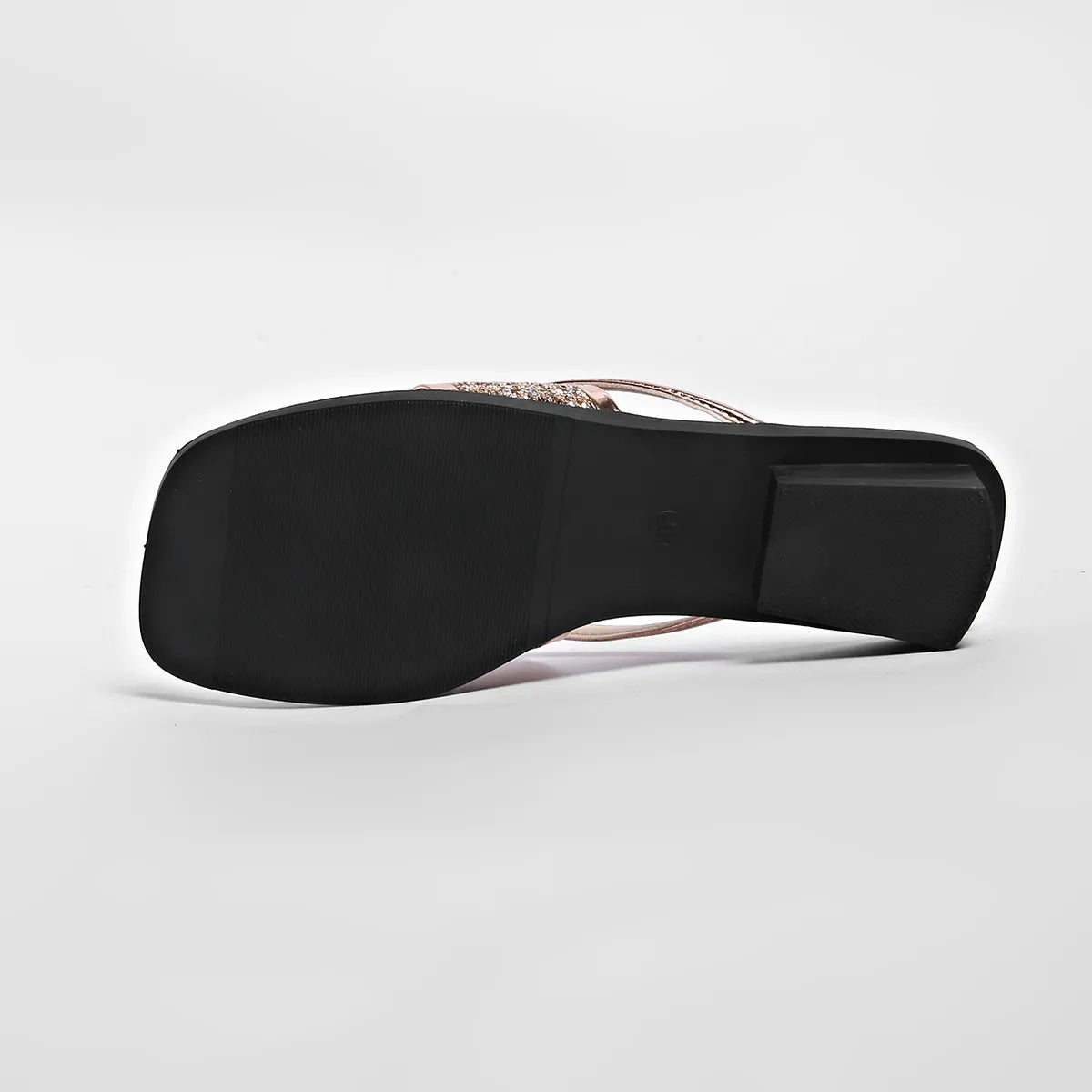 Women's Sandals with Glitter Details ⎜ Fashionable Flip - Flops with Cross Straps and Comfortable Block Heel