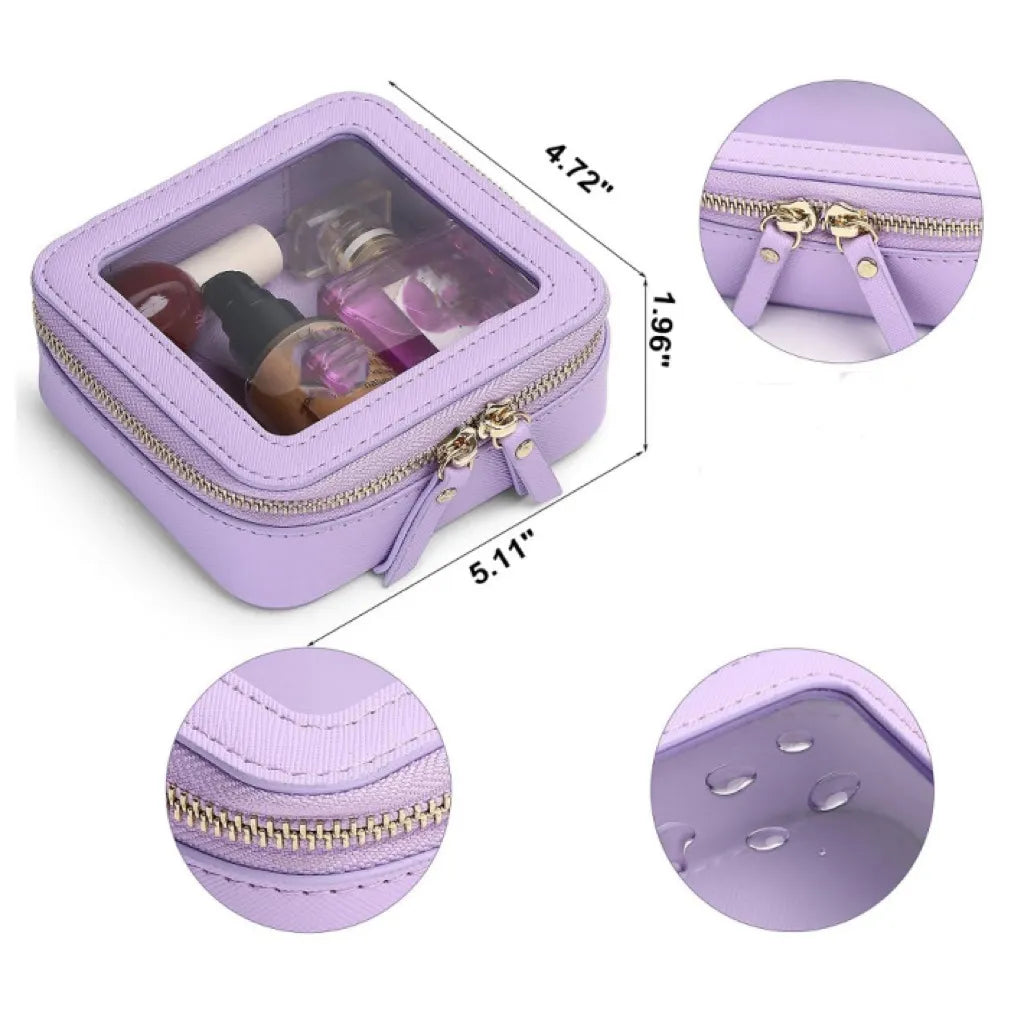 Cosmetics Bag for Women ⎜ Compact Storage with Window and Zip for Cosmetics