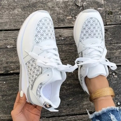 Women's Trainers ⎜ Fashionable Lace - Up Shoes with a Thick Sole and Elegant Accents for Everyday Wear