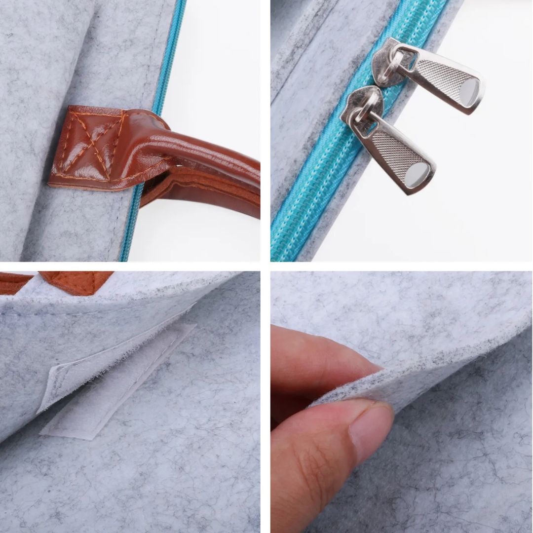 Felt Laptop Bag for Men ⎜ Protective Shoulder Bag with Practical Front Pocket and Carrying Handles