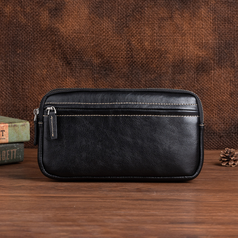 Leather Clutch for Men ⎜ Stylish Bag with Zip and Spacious Inner Compartment