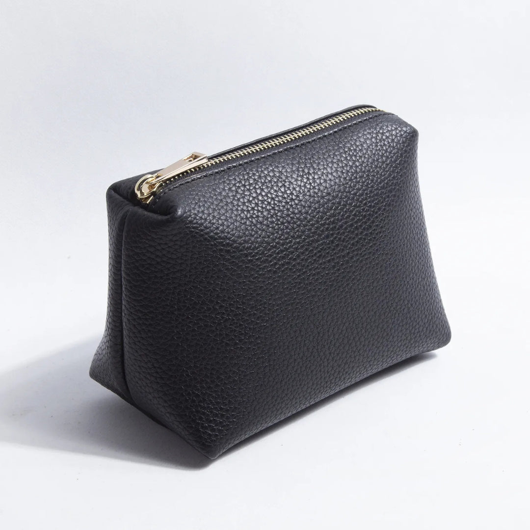 Cosmetics Bag for Women ⎜ Compact Leather - Look Design with Zip for Lipsticks and Make - Up
