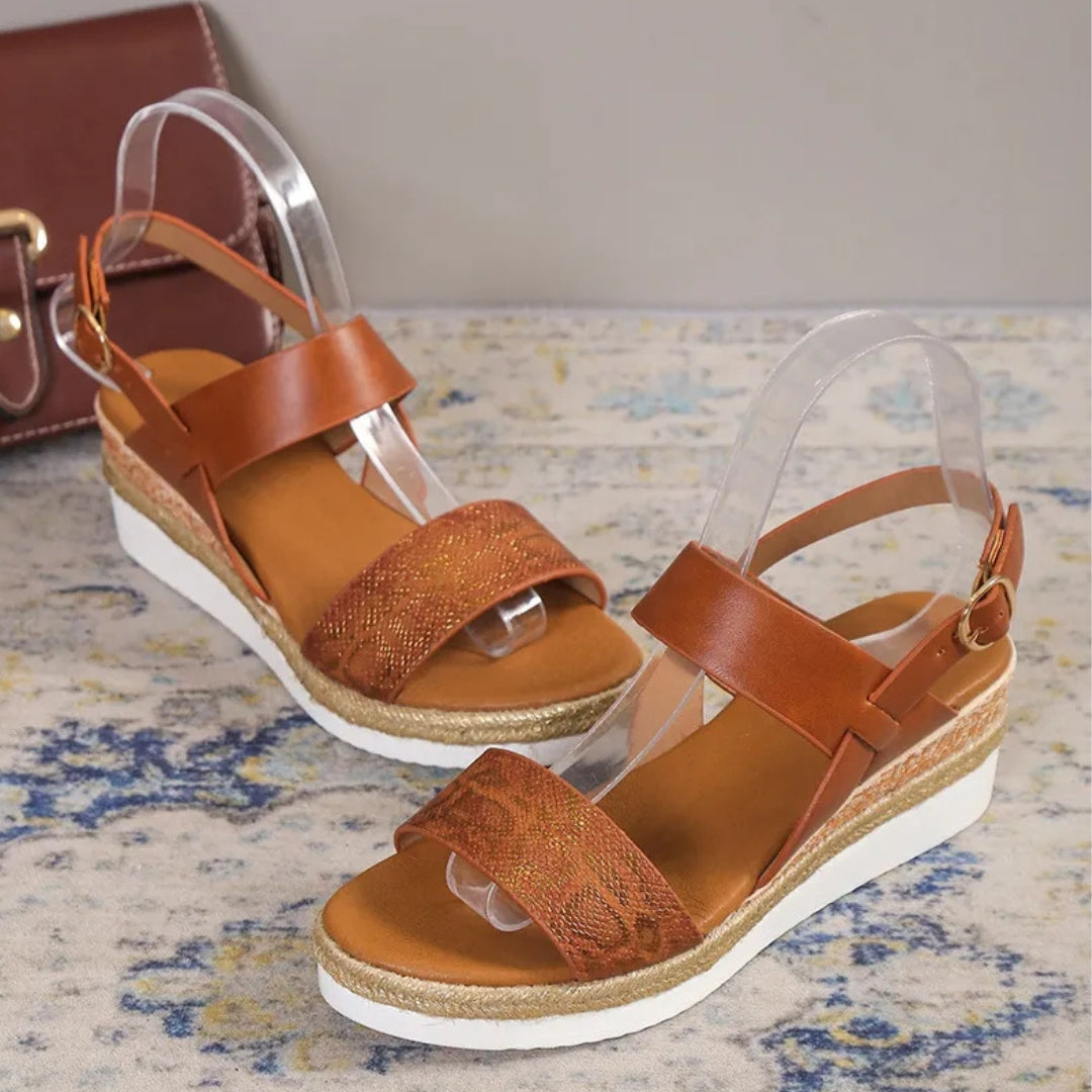 Women's Wedge Sandals ⎜ Comfortable Summer Shoes with Wide Straps and Soft Soles for a Secure Fit