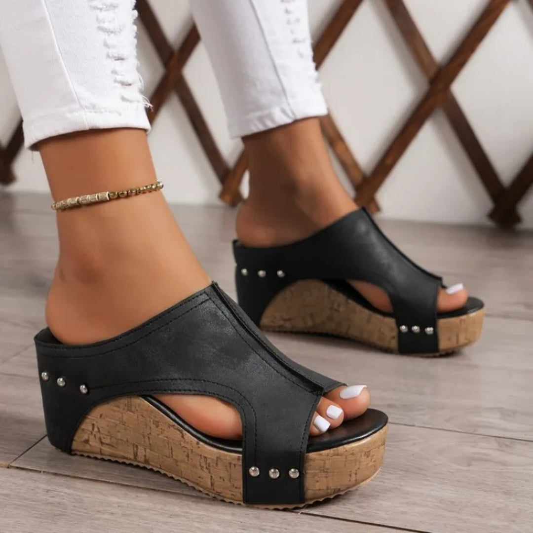 Women's Platform Sandals ⎜ Open Wedge Shoes with Comfort Width and Non - Slip Sole for Summer