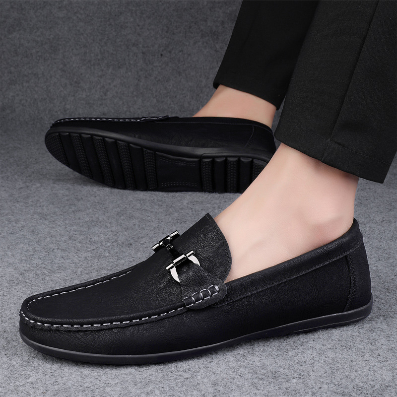Men's Moccasin Shoes ⎜ Comfortable Slip - on Shoes Made From High - Quality Leather with an Elegant Buckle