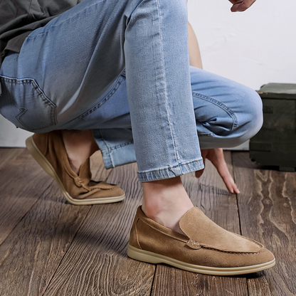 Men's Slip - on Moccasins ⎜ Comfortable Suede Shoes for Autumn in Several Colours