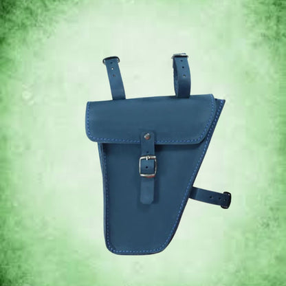 Leather Bike Frame Bag ⎜ Triangular Bag with Buckle Fastener for Mobile Phone and Small Items on the Go