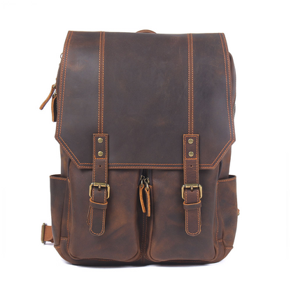 Vintage Leather Backpack for Men ⎜ Robust and Spacious Companion for Everyday Life and Travelling