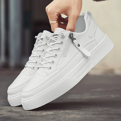 Men's Slip - on Sneakers ⎜ Comfortable Casual Shoes Made From Faux Leather with a Fashionable Zip Design