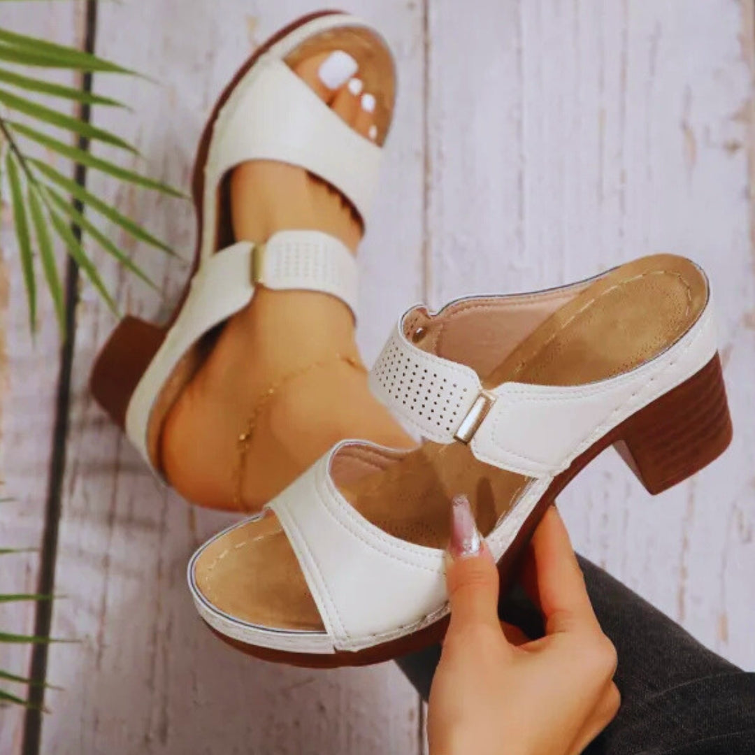 High - Heel Sandals for Women ⎜ Comfortable Casual Shoes with Thick Soles and Non - Slip Block Heels for Summer