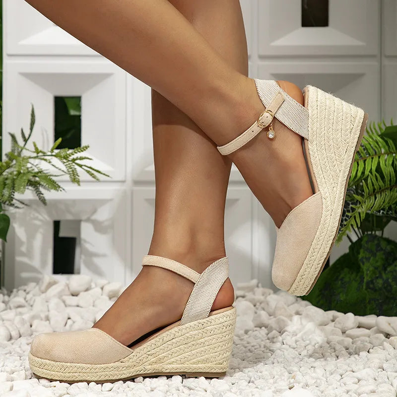 Women's Wedge Sandals ⎜ Comfortable Roman Sandals with a High Heel and Ankle Strap for Everyday Wear & Leisure