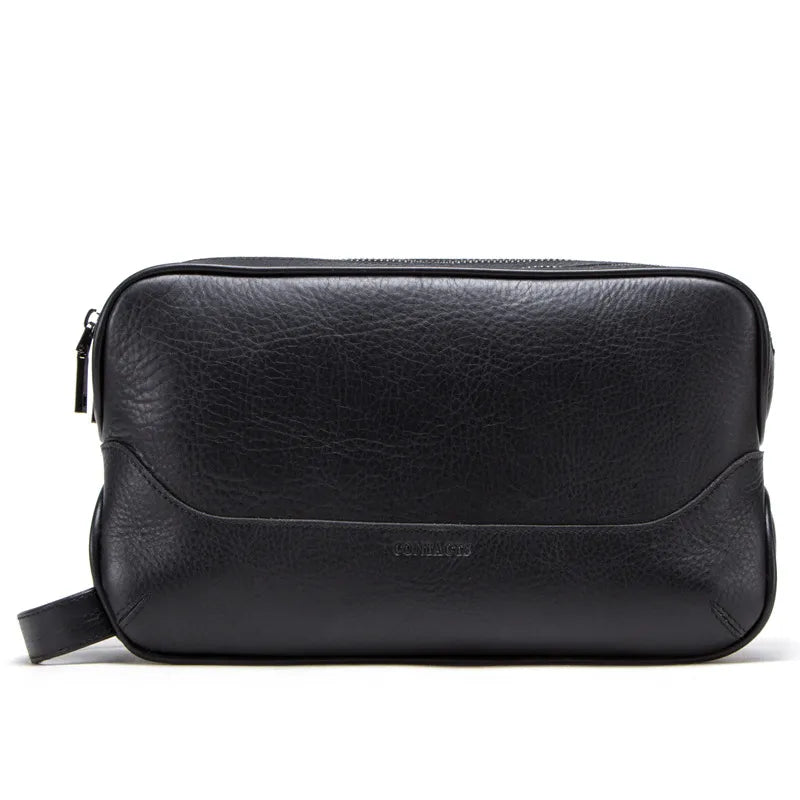 Leather Clutch for Men ⎜ Vintage Bag Made of Genuine Leather with Practical Compartments and Zip