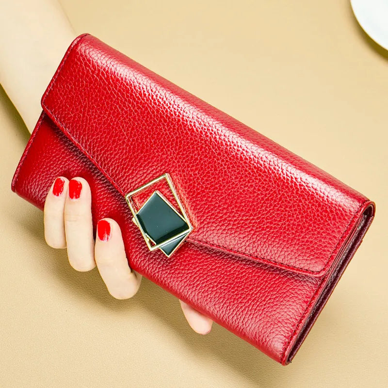 Women's Wallet in Long Format ⎜ Large Leather Wallet Made of Genuine Leather with Plenty of Storage Space for Cards and Notes