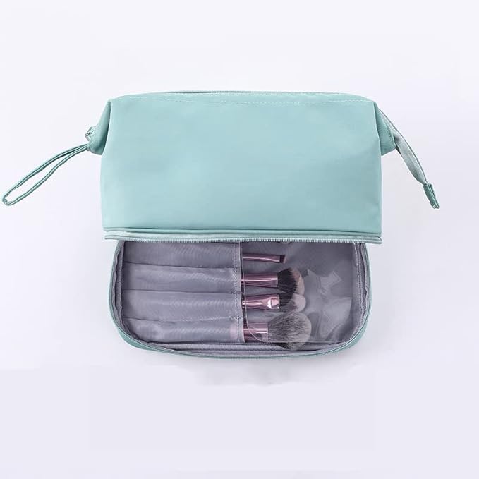 Cosmetics Bag for Women ⎜ Large Travel Bag with Double Zip and Separate Compartment for Care Products