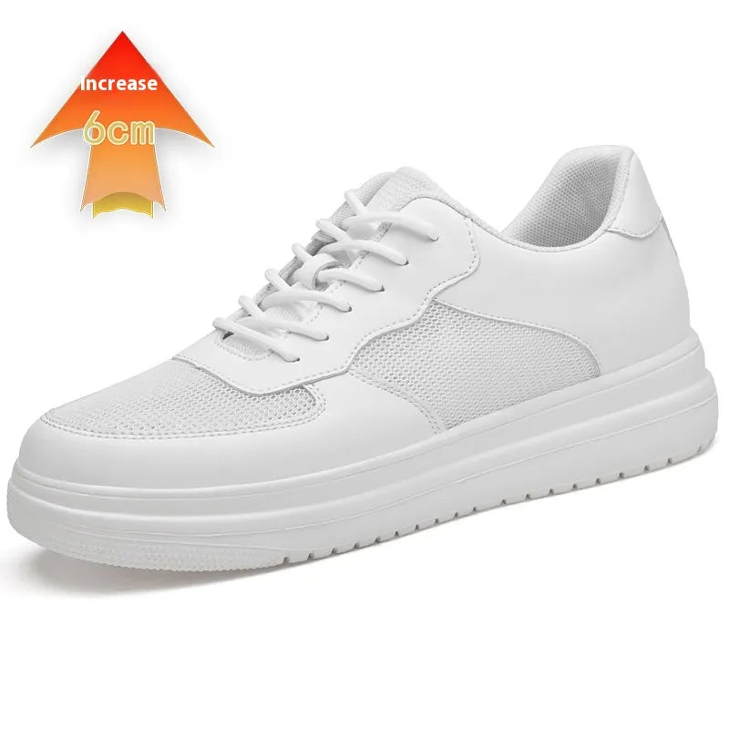 Men's Skateboard Sneakers ⎜ Breathable Shoes with Hidden Height Boost and Soft Bottom Sole