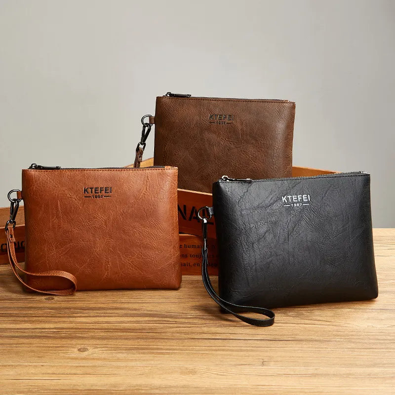 Leather Clutch for Men ⎜ Fashionable Handbag for Business and Leisure in a Slim Design