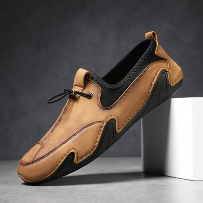 Men's Outdoor Slip - on Shoes ⎜ Comfortable Leather Trekking Shoes for Everyday Wear and Travelling