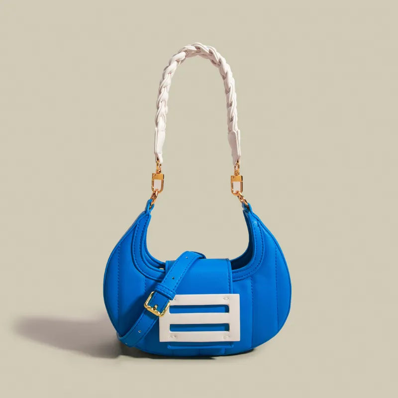 Small Shoulder Bag for Women ⎜ Fashionable Handle Bag in Half - Moon Design with Adjustable Shoulder Strap