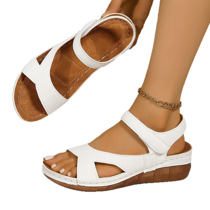 Women's Summer Velcro Sandals ⎜ Comfortable Platform Sandals with Soft Footbed and Adjustable Strap