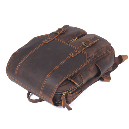 Vintage Leather Backpack for Men ⎜ Robust and Spacious Companion for Everyday Life and Travelling