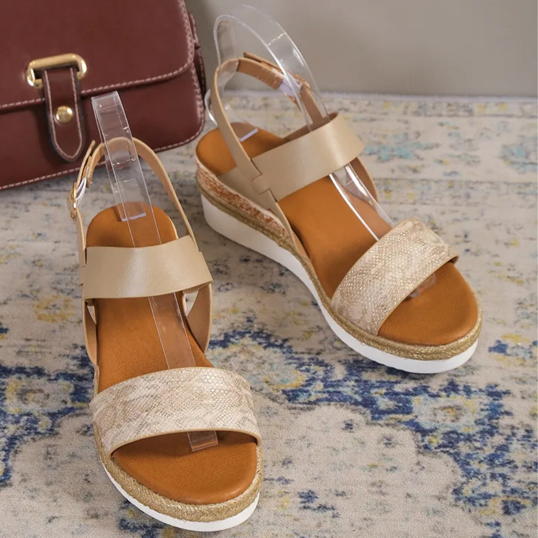 Women's Wedge Sandals ⎜ Comfortable Summer Shoes with Wide Straps and Soft Soles for a Secure Fit