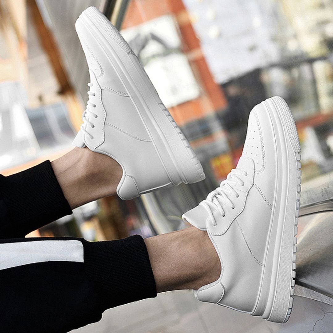 Men's Skateboard Sneakers ⎜ Breathable Shoes with Hidden Height Boost and Soft Bottom Sole