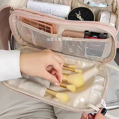 Cosmetics Bag for Women ⎜ Large Travel Bag with Double Zip and Water - Repellent Material