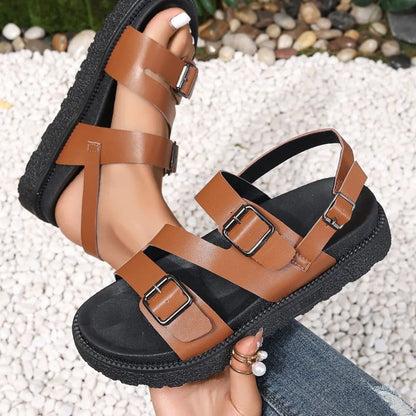 Women's Sporty Sandals ⎜ Comfortable Summer Shoes with Thick Soles and Adjustable Buckles