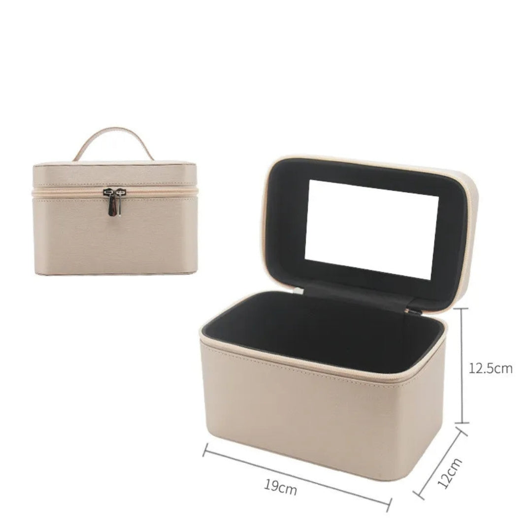 Cosmetics Bag for Women ⎜ Water - Repellent Design with Integrated Mirror and Practical Carrying Handle