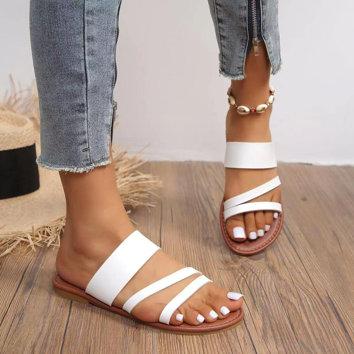 Comfortable Sandals for Women ⎜ Slim Slip - Ons with Adjustable Straps for Summer