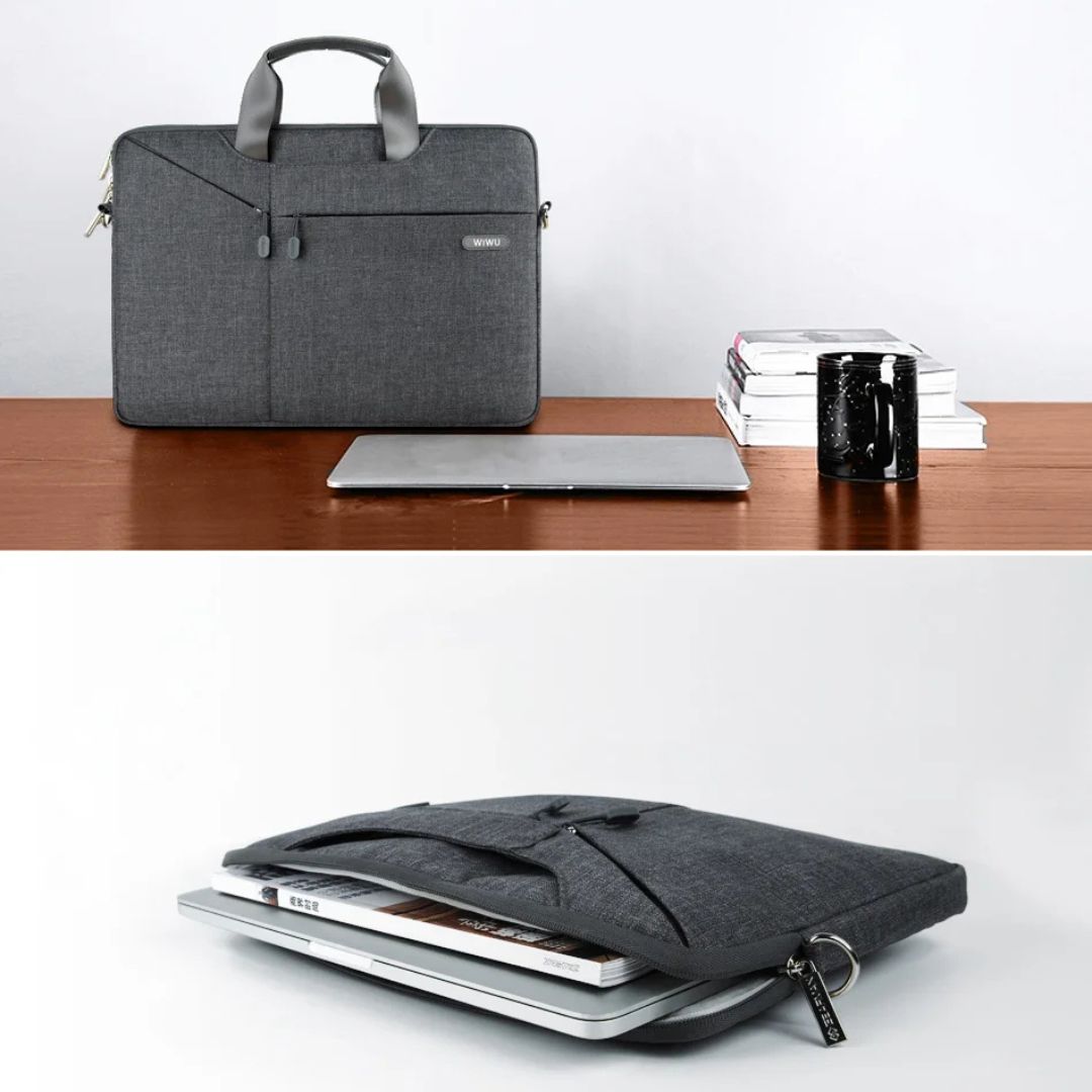 Laptop Bag for Men ⎜ Simple Shoulder Bag with Additional Front Compartment for Business and Everyday Use